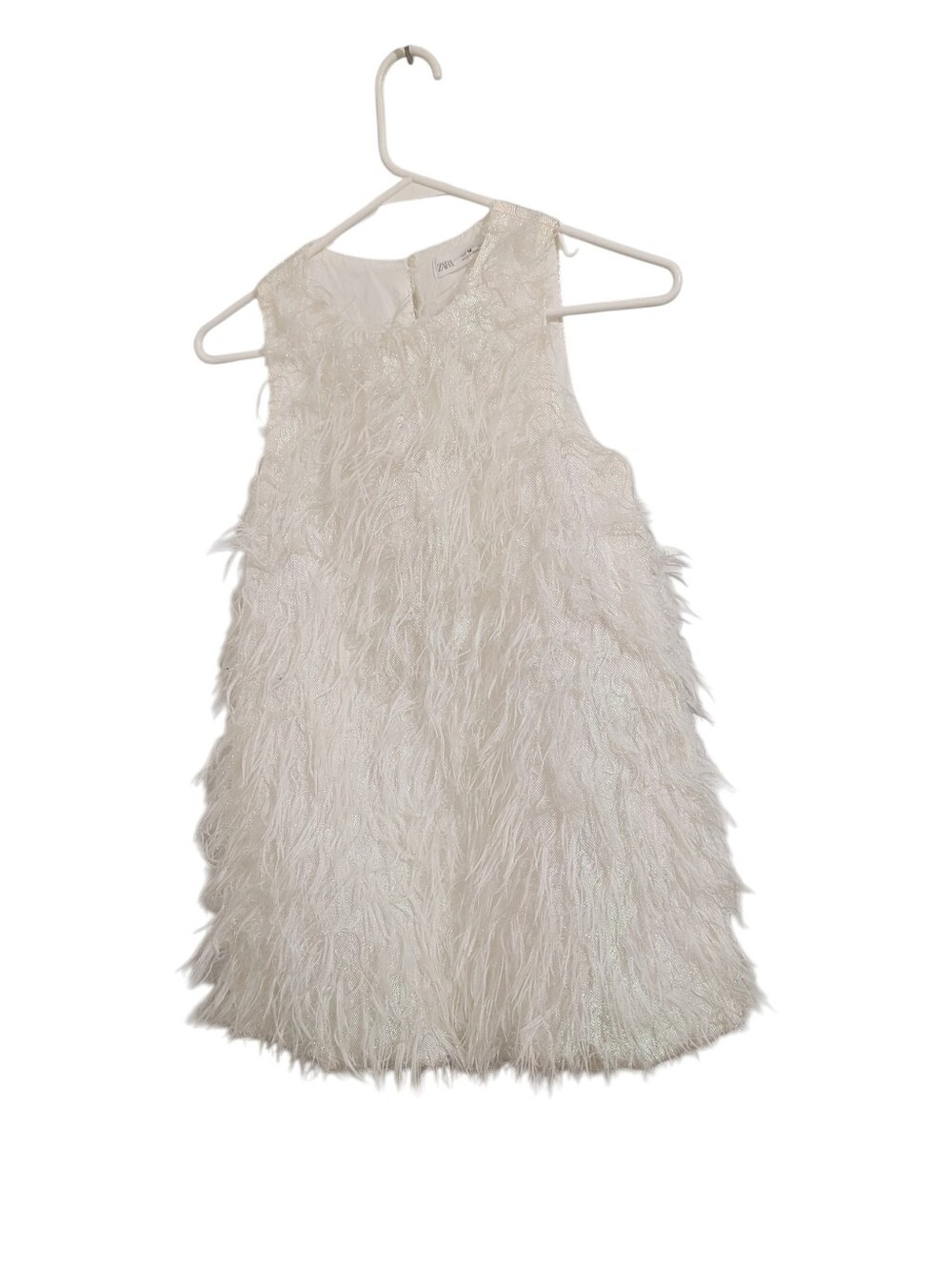 Zara Sleeveless Feathered Iridescent Girls Dress 10